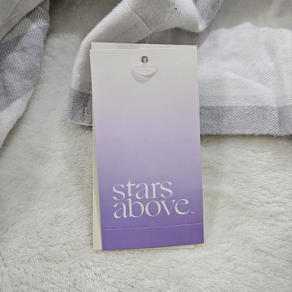stars above Robe in White & Grey Plaid Print Women’s Size M/L - Picture 5 of 7
